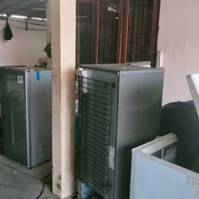 Two fridges in the workshop during servicing